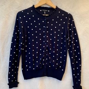 Tommy Hilfiger blue and white polka dot cardigan